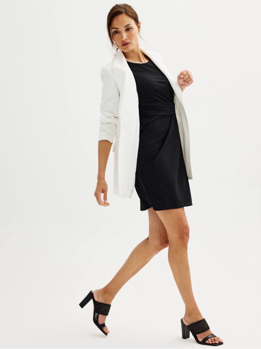 Nine West Twist Front Sheath Midi Dress | Black | Size Medium